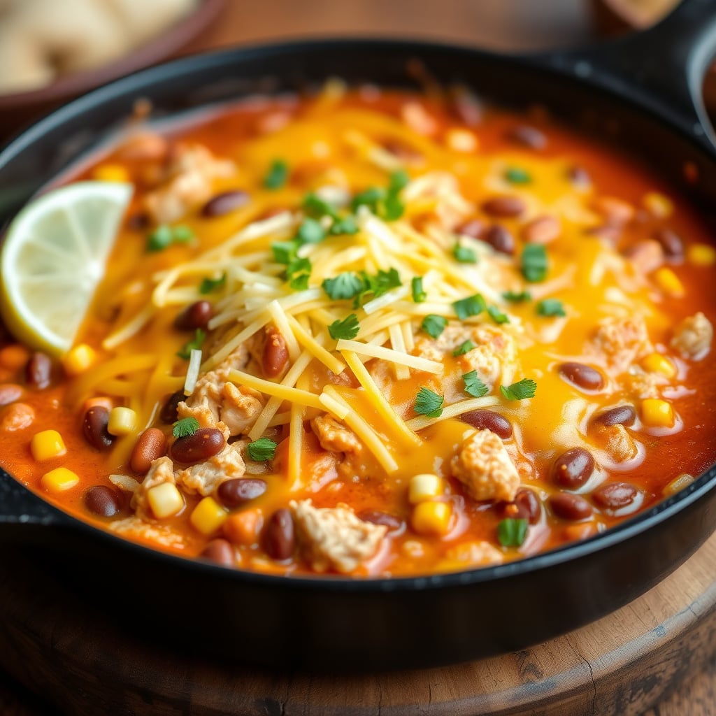 Chicken & Pinto Bean Enchilada Skillet