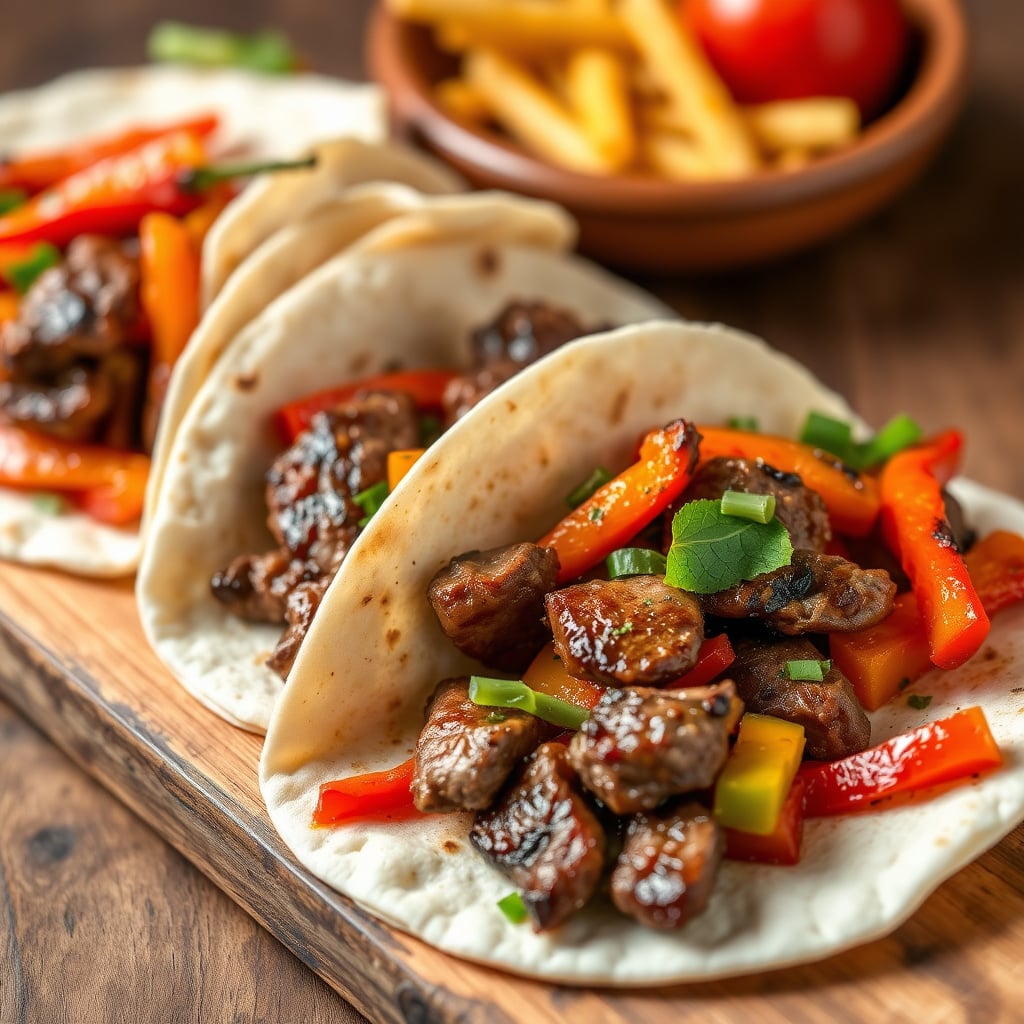 Flash-Seared Steak Fajitas with Sautéed Peppers