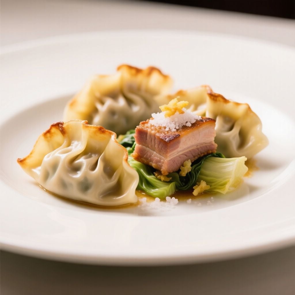 Crispy Lace-Skirt Pork and Ginger Dumplings