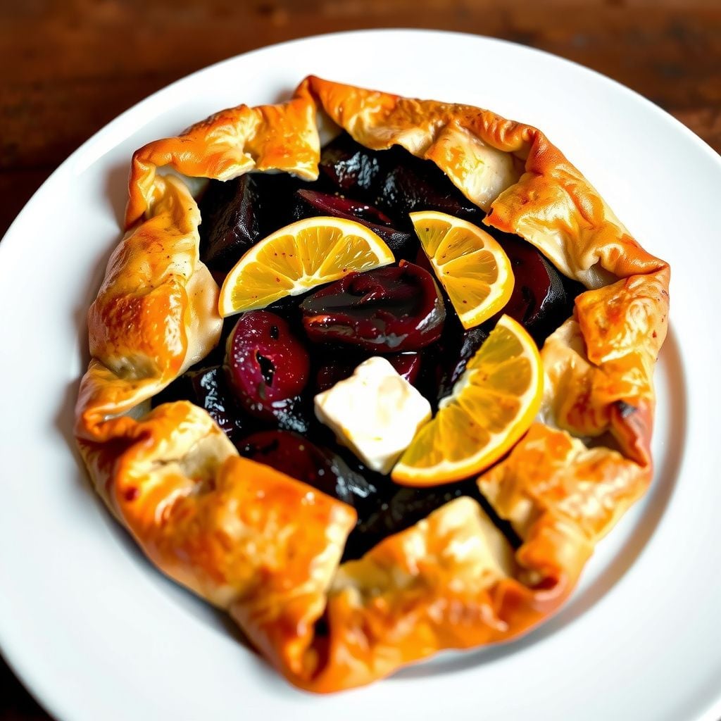 Balsamic-Glazed Roasted Beet and Goat Cheese Galette
