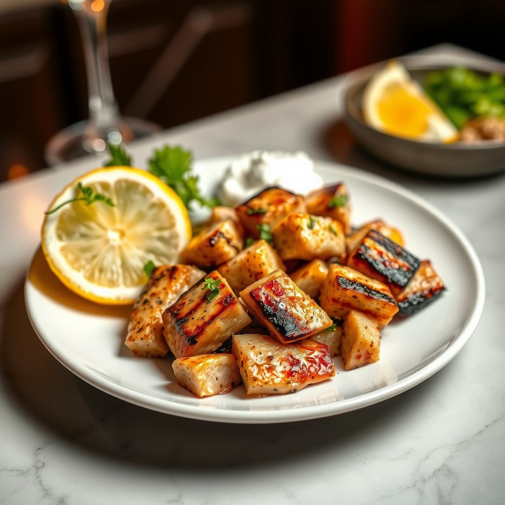 Lebanese Shish Taouk with Fluffy Garlic Toum