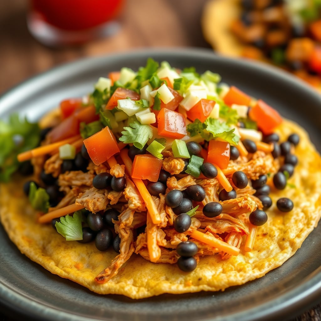 Speedy Chicken and Black Bean Tostadas