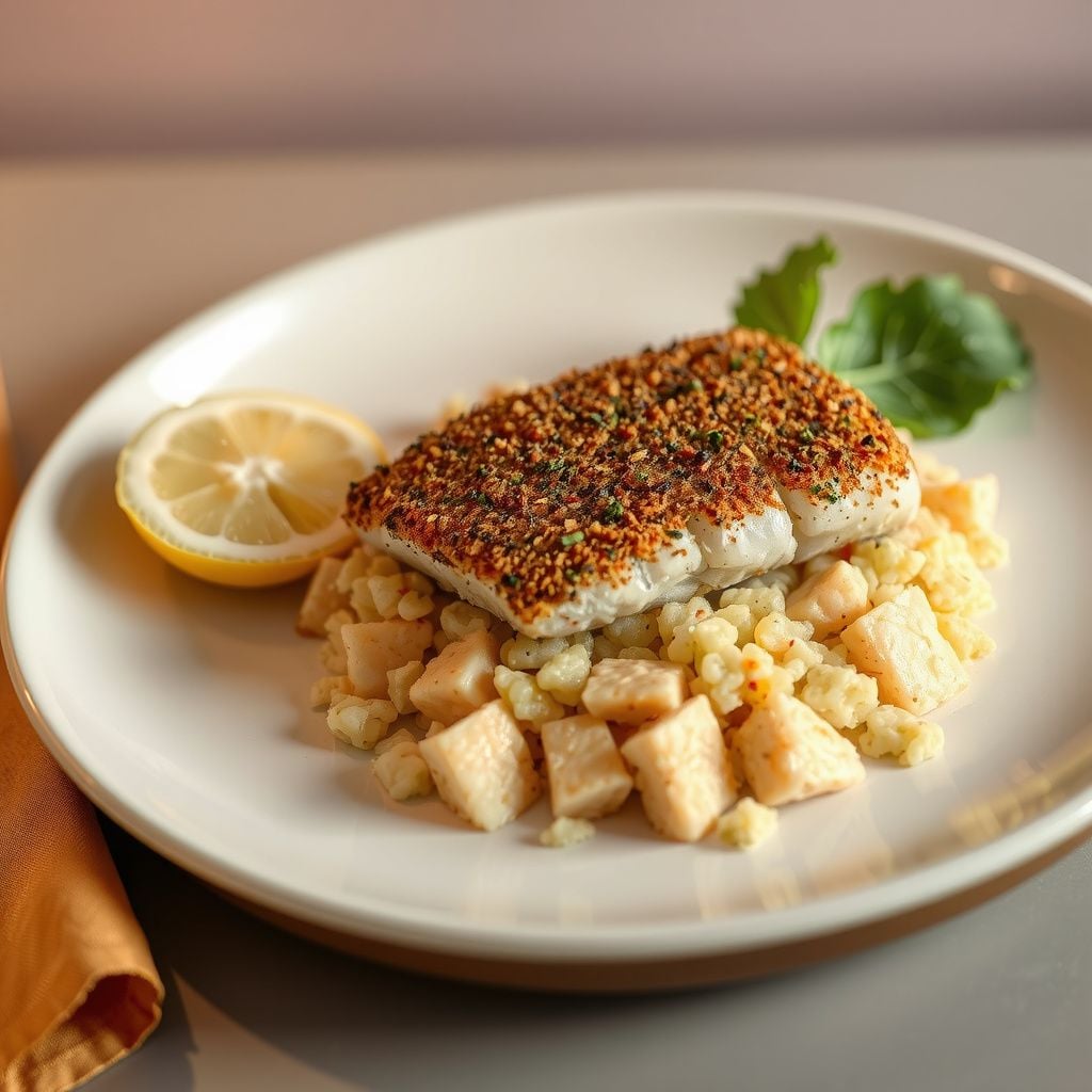 Air-Fryer Za'atar Crusted Cod with Lemon Couscous - OttoChef AI ...