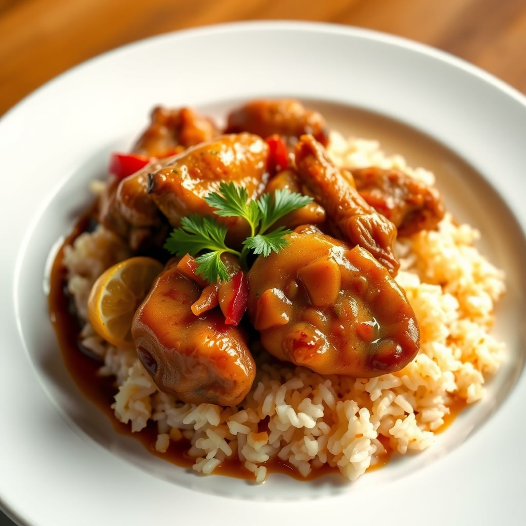 Classic Chicken Adobo with Garlic Rice