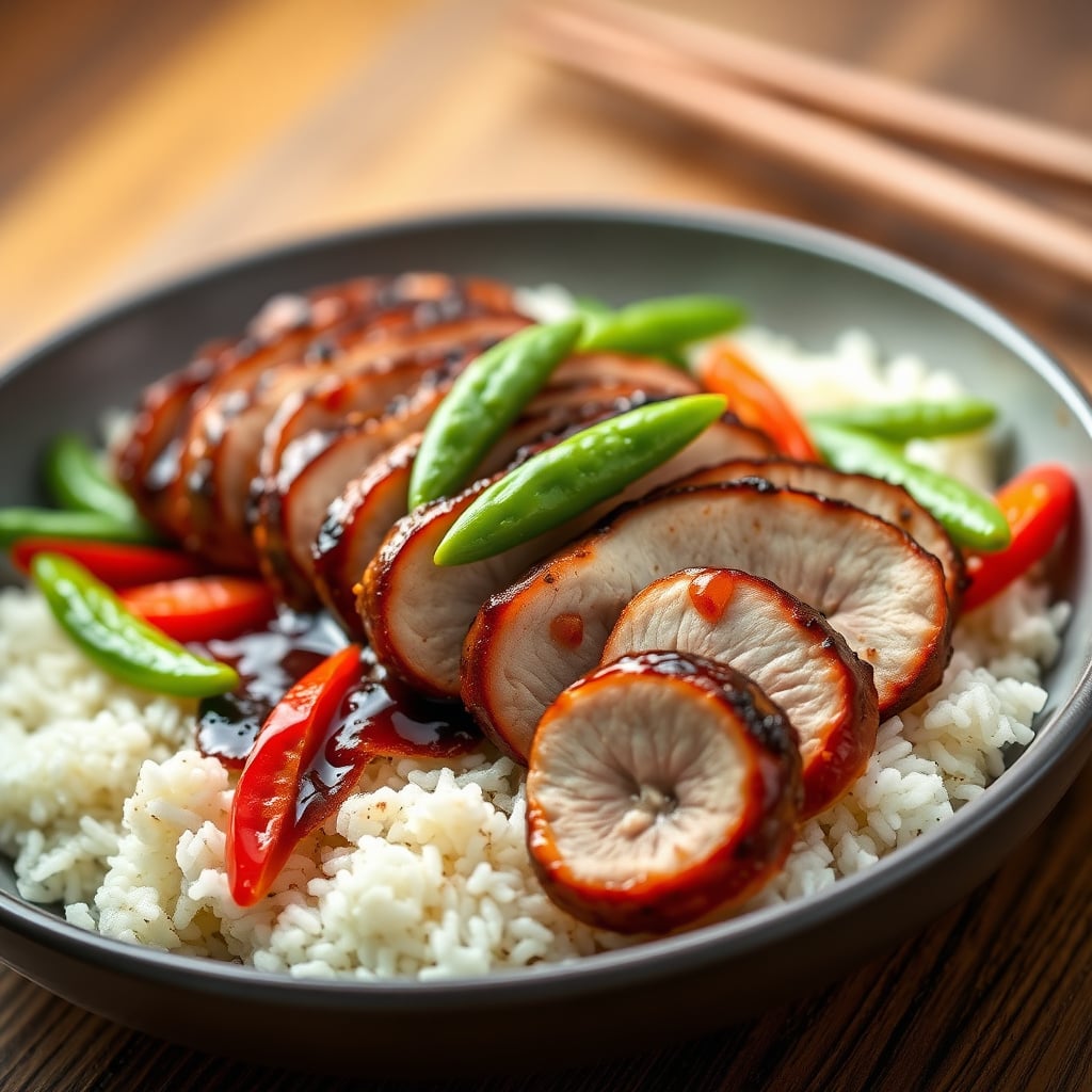 Sheet-Pan Teriyaki Pork with Snap Peas and White Rice - OttoChef AI ...