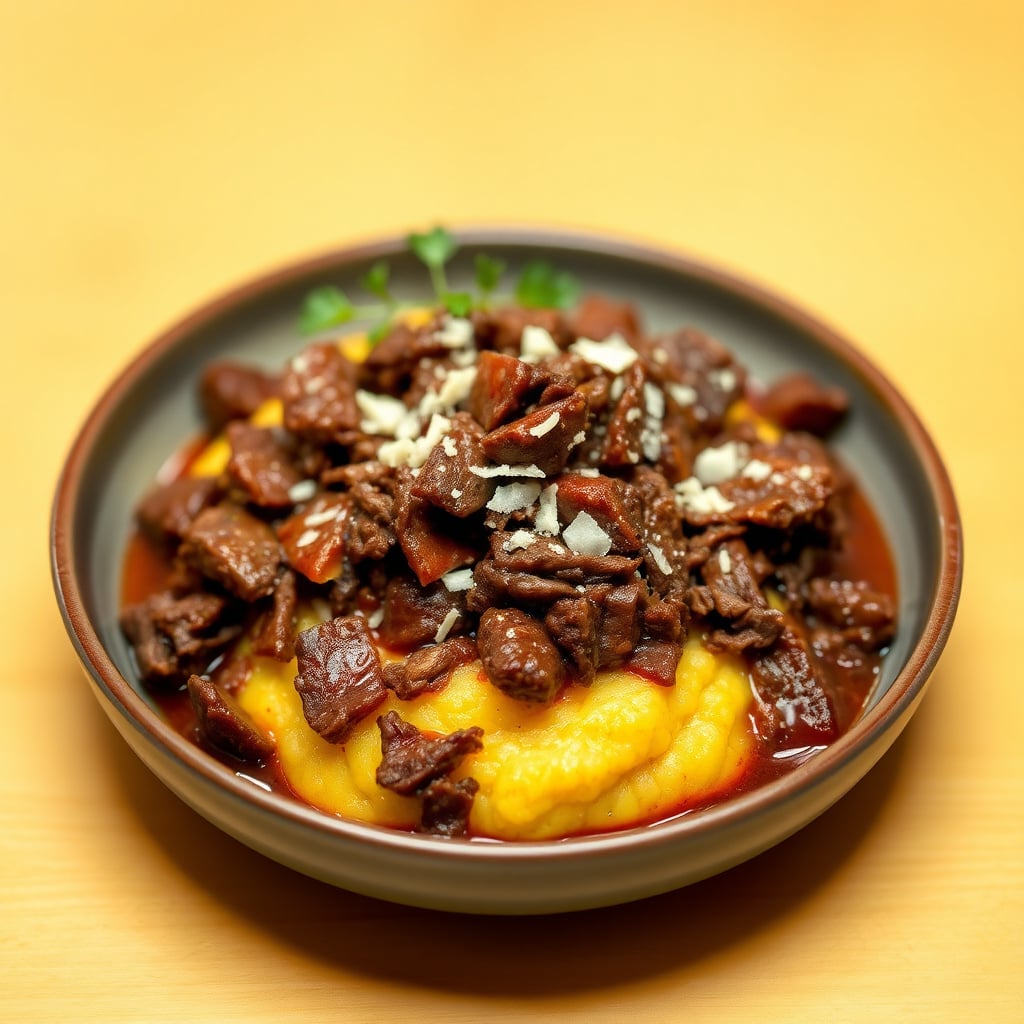 Leftover Braised Beef Ragu over Creamy Polenta - OttoChef AI | Discover ...