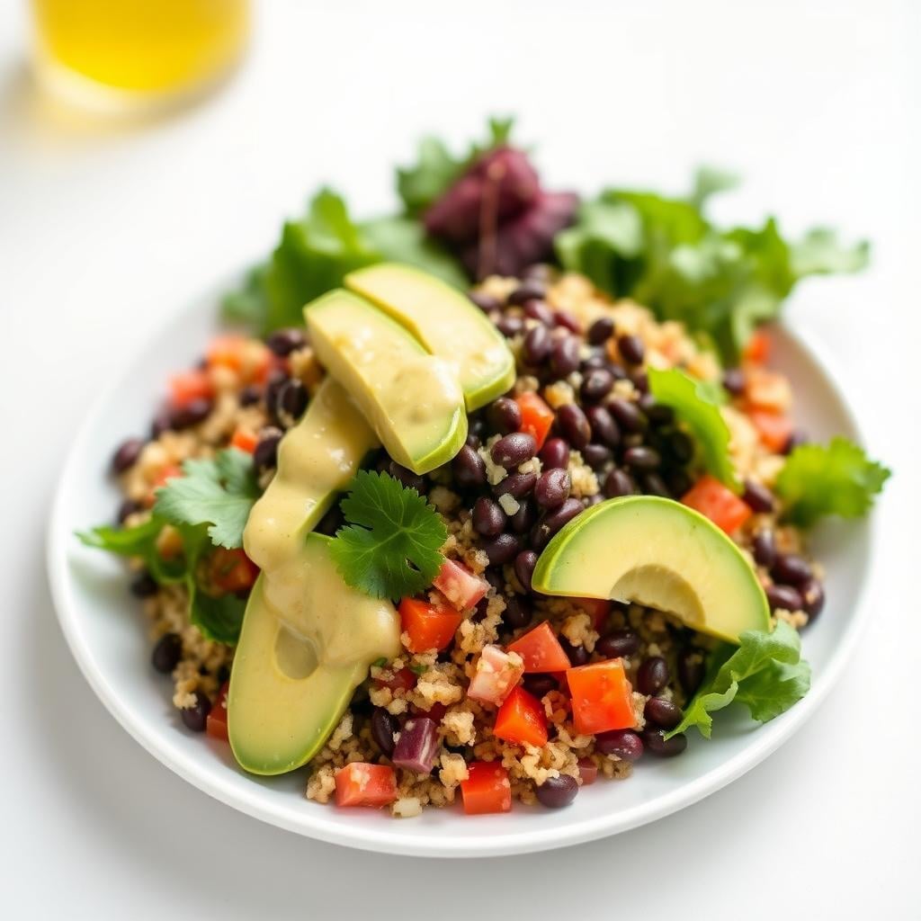 Southwest Black Bean & Quinoa Salad with Lime-Avocado Dressing ...
